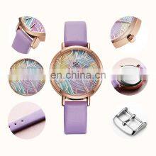 SHENGKE Lady Watch Soft Leather Band K8057 Brand Your Label Watch Customization Logo Colorful Leaf Watch thumbnail-4