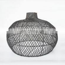 Black Rattan Pendant Light High Quality Hanging Woven Lamp Shade Best Price Wholesale Vietnam Cheap Wholesale thumbnail-1