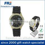 New Fashion Ladies Genewa Silicone Watches With Stone Three Dial Rubber Geneva Watch thumbnail-1