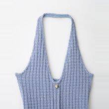New Women's Fashionable European and American Style Stretch Halter Neck Dress thumbnail-3