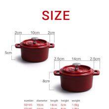 1qt Mini 10cm Enamel Cast Iron French Oven Dutch Oven Casserole Pot Cocotte 1L thumbnail-2