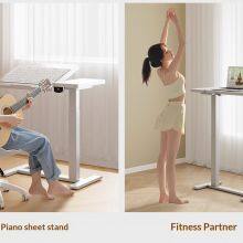 Mns Standing Desk Hand Lift Table Glass Study Table for Living Room Furniture Linear Actuator for Enhanced Work thumbnail-1