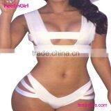 2016 Cute Girl Dot Print High Wait Bow Bikini Bathing Suit thumbnail-5