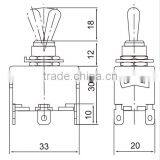 CNTD Mini Toggle Switch 15A 250V ON-ON Waterproof Toggle Switch C522A thumbnail-2