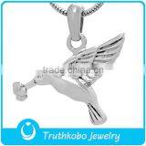 Peace Dove With Flower Cremation Pendant Bird Ash Cramation Pendant Jewelry in Stainless Steel and Gold-plated Jewelry Supplier's Choice thumbnail-2