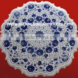 Round Marble Inlay Coffee Table Top thumbnail-1