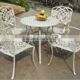 Outdoor Cast Aluminum Chair and Table thumbnail-1