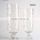 HUGE CLEAR GLASS FOOTED VASE Crystal Craft thumbnail-1