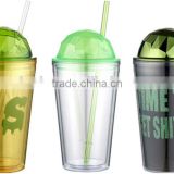 16oz double wall manufacturers reusable starbucks plastic coffee tumbler mugs with lid &straw