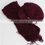 Women New Design Acrylic Fall/Winter Knitted Multicolors Marching Peaked Cap thumbnail-1