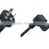 IRAM approved Power Cord with IEC C13 right angel end