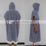 100% Cotton Terry Cloth STRIPES Woven Surf Poncho Beach Towel for Men thumbnail-3