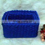 Set of 3 Cheap Wicker Baskets, Fruit Baskets, Gift Baskets-blue thumbnail-1