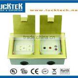 Raised Brass Floor Socket Two Connected Box