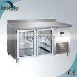 2 Glass Door Refrigerated Under Bar Fridge With Splashback thumbnail-1