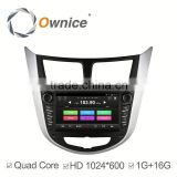 Ownice factory price quad core Android 4.4 car dvd player for Hyundai Verna Accent Solaris with RDS support dvr ipod