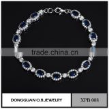 Chain Link Bracelet Wholesale Handmade Jewelry Natural Stones /Silver Gemstone Bracelet