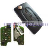 Newest Peugeot 3 Button Flip Remote Key With 433mhz With Light Button Battery on PCB With FSK Model