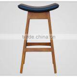 Restaurant Cafe Black Leather Wood Bistro Chair thumbnail-3