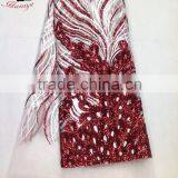 JLQ45 White Lace Embroidery Fabric Wholesale,african Tulle Lace Fabrics Voile Lace Embroidery Fabric With Sequins thumbnail-2