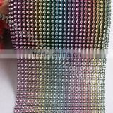 Wholesale 24rows Imitation Diamond Mesh Rhinestone Ribbon multi colors wrap rolls banding