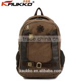 New arrived brown custom canvas backpack laptop bags wholesale for 14inch