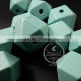 20*20*20mm Painted Color Green Wood Beads Polyhedron Beads DIY Findings Supplies 3000051 thumbnail-3