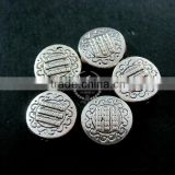 12mm vintage antiqued silver flower engraved round flat alloy beads DIY beading supplies 3993007