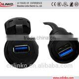 9Pin Best Quality Male Female Panel Moun Circular USB3.0 Connector Ip67 With Customed Cable