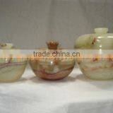 PAKISTAN FACTORY MADE ONYX CANDY JARS POTS HANDICRAFTS thumbnail-5