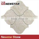 Newstar Crema Beige Arabesque Marble Lantern Brown Stone Tile Backsplash thumbnail-5