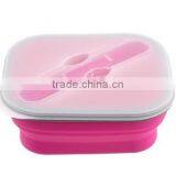 Food Grade BPA Free Collapsible Silicone Lunch Box/silicone Container/silicone Food Storage/silicone Container thumbnail-1