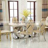2016 Luxury Stainless Steel Dining Table/ Elegant Marble Dining Table for Wholesale AH068 thumbnail-5