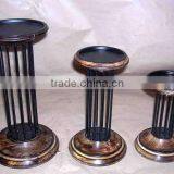 Designer Wooden Pillar Candle Stand,Wood And Iron Pillar Holders,Home Decorative Wooden Candle Holders,Wooden Candle Stands thumbnail-1