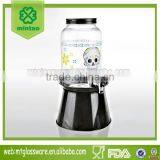 Halloween Juice Dispenser Skull Paper Transfer With Black Lid Metal S'tand thumbnail-1