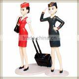 2014 Hot Sale Top Quality Modern Beautiful Plastic Vivid Airline Stewardess Toy, Sex Girl Cartoon Figurine thumbnail-1