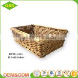 Household rectangular fruit wicker basket tray