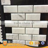 Beveled Bianco Carrara White Marble Subway Tile for Bathroom thumbnail-1