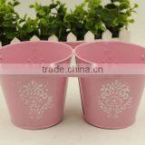 Connected Double Colourful Cartoon Style Metal Flower Bucket /planter/pot With Handle thumbnail-3