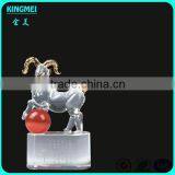 Chinese Crystal Animals Horse With Gloden Plate on Tail thumbnail-6
