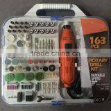163pcs 135W Portable Hobby Grinder Accessory Set With Flex Shaft Handheld Electric Mini Rotary Tools Kit