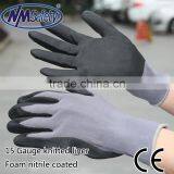 NMSAFETY 15 Gauge Soft Liner Micro Foam Palm for Assembly Black Nitrile Working Glove thumbnail-1