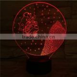 2017 hot 3D Night Light 7 Color Change LED Table Lamp Music decor