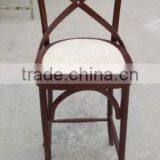 Hot Sale Wood Cross Back Bar Stool High Chair and High Back Chair thumbnail-5
