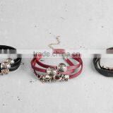 Custom Own Words Multiwrap Genuine Leather Bracelets Diy Animal Charms Red Leather Bracelets for Couple Gifts 2017 thumbnail-1