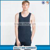 Plain Black Knitted Men Stringer Tank Top With no Lable