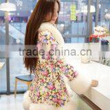 Latest Women Down Jacket Coat PU Leather Coat Big Yards Female Winter Coat Printing Thick Fur Collar Winter Clothes thumbnail-2