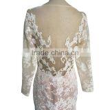 China OEM Long Sleeve Lace Wedding Dress For Sale thumbnail-6