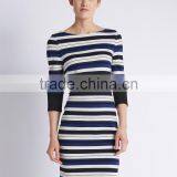 3/4 Sleeve Striped Tunic Dress 2016 thumbnail-1