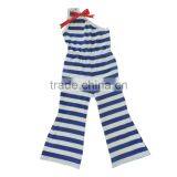 New Style Fashion Summer Romper Spring Baby Girls Bodysuit Set Jumpsuits One Sleeve With Red Belt Striped Children Boutique Wear thumbnail-2